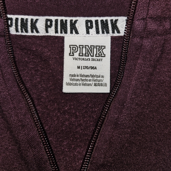 PINK Victoria's Secret Quarter-zip Pullover Plum Sweatshirt Size M - Picture 5 of 5